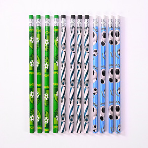 Lápices de Madera con Diseño de Fútbol, con Borradores, Grafito HB de 5.0 mm, Impresión Digital, Herramientas de Escritura para Estudiantes - Product Image 1