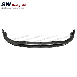Yeni karbon Fiber B tarzı ön alt dudak 2 kapı Coupe C63 mercedes-benz W205 ön tampon Splitter dudak difüzör kapak Trim - Product Image 6