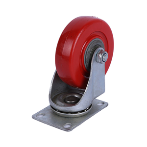 Großhandel auf Lager Mittelgroße industrielle PVC-Lenkräder All-Inclusive-Doppelachsen-Wirbel mit roter Fuß bremse - Product Image 5