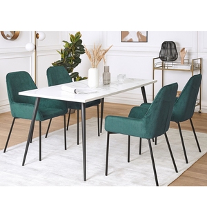 Chaise de salle à manger en métal avec revêtement en cuir PU, tissu moderne, couleur orange, pour terrasse, chaise de restaurant professionnelle, chaise de luxe - Product Image 6