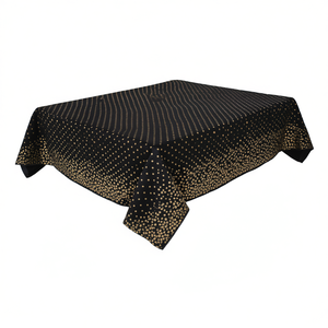 <b>Square</b> Cotton <b>Tablecloth</b> With Gold Dot Pattern For Party Decor Luxury Style Machine Made 1 Pc - Product Image 1