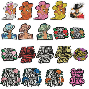 Patch Ricamate 'Pray Gril God Dont Play About <span class=keywords><strong>Me</strong></span>' Bestseller, Accessori Termoadesivi <span class=keywords><strong>per</strong></span> Abbigliamento/Giacche/Pantaloni/Scarpe - Product Image 1