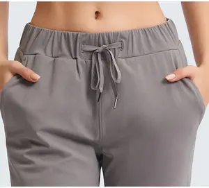 2024 nuevos pantalones de yoga, ropa de ocio, pantalones deportivos elásticos de secado rápido para mujer, pantalones deportivos para correr con cordón