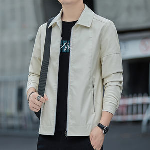 เทรนด์ใหม่ฤดูใบไม้ผลิและฤดูใบไม้ร่วง แจ็คเก็ตลำลองสำหรับวัยรุ่นและวัยกลางคน เสื้อโค้ทหนังผู้ชาย แจ็คเก็ตปกเสื้อผู้ชาย แฟชั่นผู้ชาย - Product Image 3