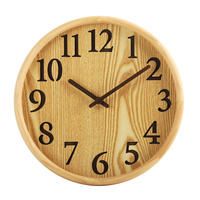Horloge murale moderne silencieuse en bois massif avec chiffres gravés au laser pour la décoration de la maison