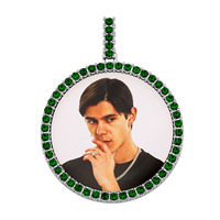 Bijoux Hip Hop, médaillons en zircon cubique glacés, XL, pendentifs ronds à sublimation, grands cercles, pendentifs photo personnalisés, colliers