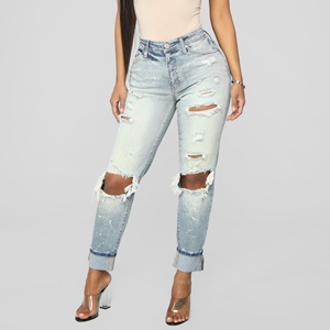 Alta cintura <span class=keywords><strong>jeans</strong></span> de mamá proveedor de China mano pintado <span class=keywords><strong>jeans</strong></span> - Product Image 1