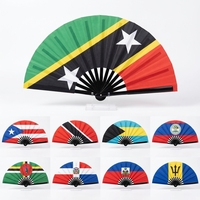 Éventail en bambou personnalisé 2026, imprimé sur mesure, motif art populaire, technique de peinture du drapeau national de Cuba, pour souvenir, vente en gros