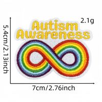Patchs brodés thermocollants en gros pour la sensibilisation à l'autisme, appliques en forme de puzzle, ruban et cœur arc-en-ciel pour vêtements, sacs et décoration DIY