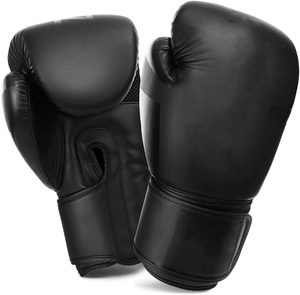 <span class=keywords><strong>Guantes</strong></span> de <span class=keywords><strong>Boxeo</strong></span> Personalizados con Logotipo, de Piel Sintética Negra, con Cordones, para Entrenamiento de Kickboxing y MMA - Product Image 2