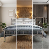 JYLG102 #   Cadre de lit en acier inoxydable au design moderne, lit d'enfant durable, garantie 3 ans, 0,9 m/1,4 m/1,8 m, chambre à coucher, appartement, hôpital