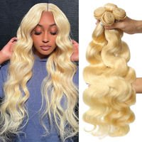 Rambut manusia Brazil asli 10A body wave Blonde, rambut sambung 100% rambut manusia untuk wanita kulit hitam, dijual grosir.
