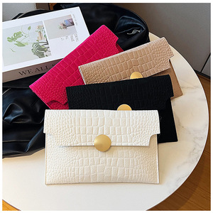 Pochette dames enveloppe sac couleur unie en relief femmes porte-monnaie feutre sacs à main enveloppe sac - Product Image 1