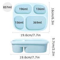 Boîte à bento anti-fuite à 4 compartiments, compatible micro-ondes et lave-vaisselle, en silicone alimentaire, fabriquée par [Nom du fabricant]