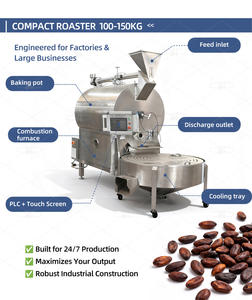 LST 30-150กิโลกรัมเครื่องคั่วเมล็ดโกโก้ถั่วลิสงเครื่องจักรอุตสาหกรรมเชิงพาณิชย์เครื่องคั่วเมล็ดโกโก้กับผง - Product Image 6