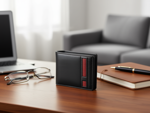 Portafoglio da Uomo in Vera Pelle, Chiusura Lunga Pieghevole, Stile Minimalista, Ideale come Regalo - Product Image 2