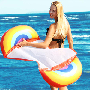 Hamaca flotante inflable arcoíris <span class=keywords><strong>de</strong></span> precio barato salón flotante <span class=keywords><strong>de</strong></span> malla <span class=keywords><strong>de</strong></span> PVC - Product Image 6
