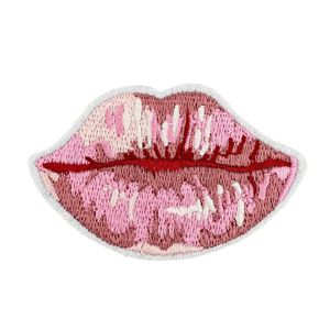 Parche de fieltro no tejido ecológico bordado estilo rosa de moda con lazo de mariposa y rosa labial para ropa y sombreros - Product Image 5
