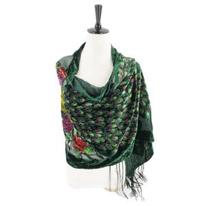 MIO <span class=keywords><strong>Elegante</strong></span> <span class=keywords><strong>Sciarpa</strong></span> Classica in Viscosa Setosa Pashmina con Nappe in Velluto di Seta Ricamato Stile Pavone per Donne a Yiwu - Product Image 5