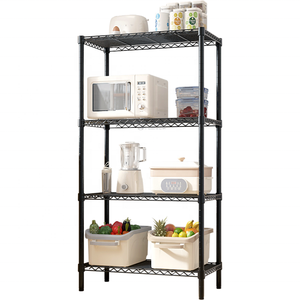 Ahorro de espacio, soporte ajustable <span class=keywords><strong>para</strong></span> alimentos de 4 niveles, organizador de almacenamiento de <span class=keywords><strong>cocina</strong></span> pequeño duradero, estante de utilidad de alambre, estantes, estante de unidad - Product Image 1