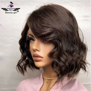 วิกผมสั้นของมนุษย์สีดำธรรมชาติหนังศีรษะแท้<span class=keywords><strong>ผม</strong></span>หยิกเป็นลอนมีเชือกผูกผมตรงขอบผมสำหรับเด็กวิกมีลูกไม้ขนาดเล็กแบบ HD - Product Image 1