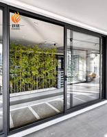 Porte coulissante en aluminium certifiée CE, double vitrage trempé, ventilation moderne pour villa résidentielle