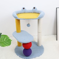 Arbre à chat combiné rond en sisal avec maison, griffoir et jouet tout-en-un pour chats