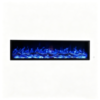 Cheminée électrique murale de 48 pouces, chauffage mural, vente en gros d'usine, linéaire, CE, intelligente, Wi-Fi, sans fumée, flamme LED, pour hôtels et foyers