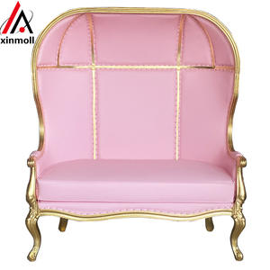 Canopée à capuche, siège d'amour, trône <span class=keywords><strong>de</strong></span> fer, <span class=keywords><strong>Cage</strong></span> en or blanc/métal, mobilier fantaisie, tissu velours, cadre en bois, dôme, chaises - Product Image 3