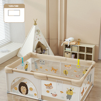 Grand parc pour bébé intérieur/extérieur au design moderne Tapis rampant pour nouveau-né Centre d'activités pour enfants en plastique durable pour chambre à coucher et parc