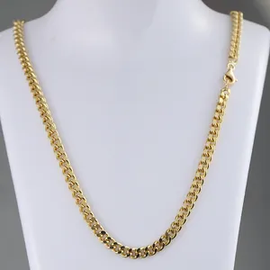 Gold Chain Manufacturer 9K 10K 14K 18K Solid Gold Cuban Link Chain Chokers Necklaces