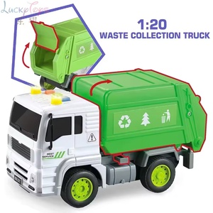 <span class=keywords><strong>Camion</strong></span> <span class=keywords><strong>poubelle</strong></span> en plastique à friction avec lumière et musique, véhicule de recyclage réaliste, jouet éducatif écologique pour enfants - Product Image 2