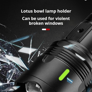 Siêu sáng <span class=keywords><strong>Led</strong></span> mạnh mẽ 30 Wát <span class=keywords><strong>Led</strong></span> 8000mAh pin hợp kim nhôm cầm tay đèn pin với màu vàng và màu đỏ đèn hậu - Product Image 5