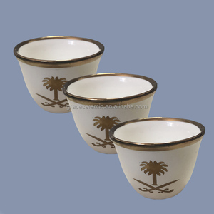Di Vendita caldo 90ML 120ML <span class=keywords><strong>Cappuccino</strong></span> Tazza di Porcellana Set Insieme della Tazza di Caffè Arabo Cawa Tazza Set Con <span class=keywords><strong>Oro</strong></span> Con La Montatura Nera - Product Image 4