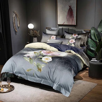 Draps de lit de luxe en microfibre de Polyester pour ensembles de housses de couette à imprimé numérique Floral 3D