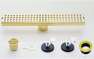 Gurberry.<span class=keywords><strong>com</strong></span> - Desagüe de Piso Rectangular para Baño de 16 Pulgadas, con Tapa Extraíble, Patas Ajustables, Filtro para Cabello, Acero Inoxidable SUS304 - Product Image 4