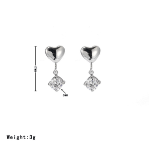 Love Short Style Tassel Zircon Earrings for Women Cross border Hot Selling High end Feeling Simple and Exquisite Earrings - Product Image 6