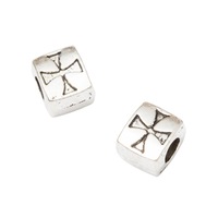 Perles à trou large pour la fabrication de bijoux, 10x8x6mm, en métal gravé, bronze antique et argent antique