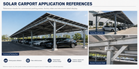 Structure de support pour carport solaire extérieur à rangée unique en acier préfabriqué (zinc, aluminium, magnésium) à assemblage rapide