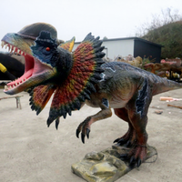 Modèle de dinosaure Dilophosaurus animatronique grandeur nature qui crache de l'eau pour les parcs publics