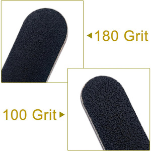 Lime à ongles professionnelle jetable double face noire en émeri, bandes de ponçage multi-grains, polissoir pour <span class=keywords><strong>manucure</strong></span>, pour ongles naturels et acryliques - Product Image 3