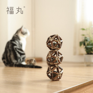 Juguetes y Accesorios para Mascotas Fukumaru, Pelota de Madera con Menta, Herramienta para el Autoentretenimiento y Alivio del Aburrimiento del Gato, Pelota de Menta Resistente a Mordidas, para Gatos - Product Image 1