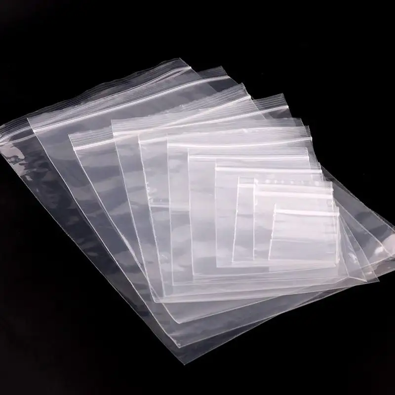 3 "x 5" 100 حزمة Reclosable أكياس سحاب بلاستيك مع الأبيض الكتابة على لوحة LDPE أكياس Reclosable
