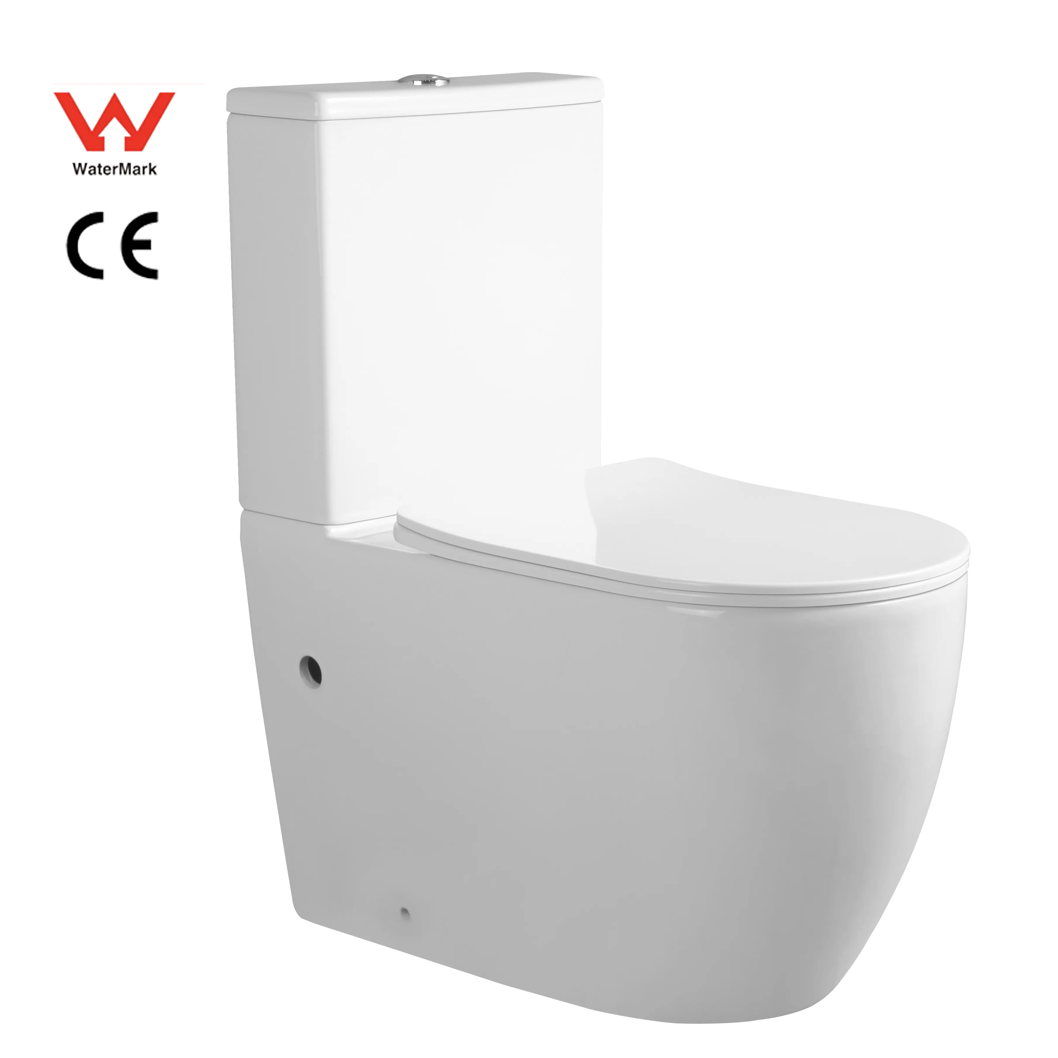 Randloses stehendes doppelspülendes WC Toilettenschüssel modernes Keramik-Wasserklosett Zwei-Teile-Toilette für Badezimmer