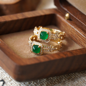 <span class=keywords><strong>Anillos</strong></span> Clásicos <span class=keywords><strong>de</strong></span> Esmeralda Colombiana <span class=keywords><strong>de</strong></span> Fábrica H&F, Oro Sólido <span class=keywords><strong>de</strong></span> 18K, 14K, 9K, Piedras Preciosas, Joyería <span class=keywords><strong>de</strong></span> Diamantes Naturales al por Mayor - Product Image 2
