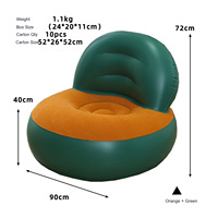 Canapé gonflable pliable moderne en PVC floqué pour chambre à coucher, salon, camping en plein air