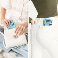 Dompet Kartu Kredit Mini Pendek Wanita, Minimalis, Kantong Depan, Ritsleting, Kulit Imitasi, Anti RFID, Lucu, Bahan Nilon