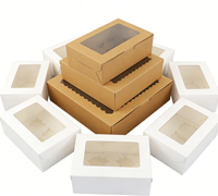 Boîte à cupcakes en carton rigide, écologique, recyclable, transparente, avec fenêtre, résistante, pour boulangerie, avec séparateurs, logo personnalisé, vente en gros