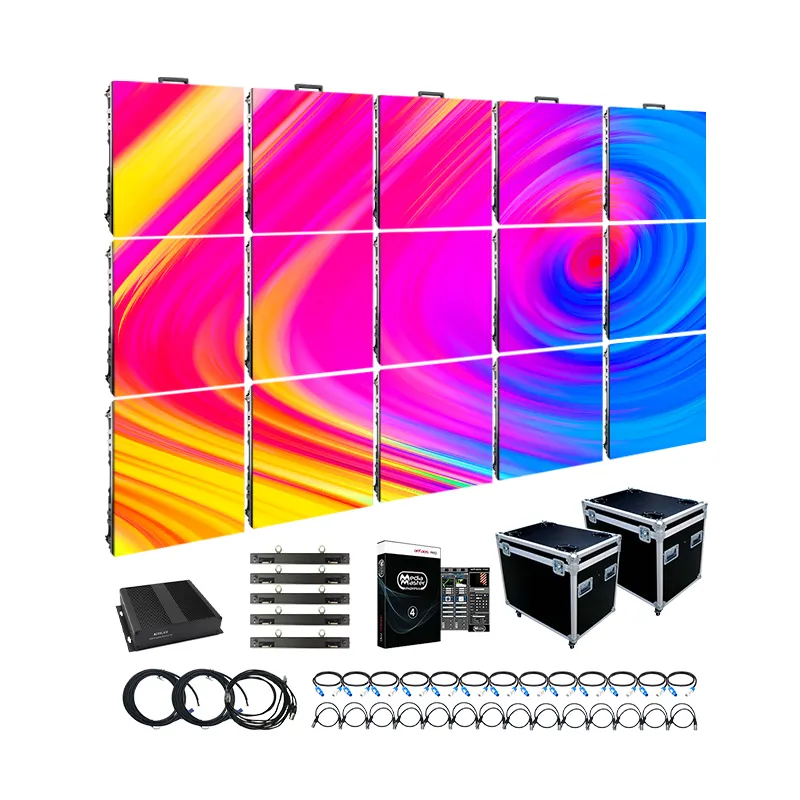 Panel de vídeo LED impermeable para escenario de conciertos, pantalla de 500x500, 500x1000, P3.91, P4.81