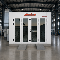 Cabines de peinture professionnelles abordables au gaz naturel 43 kW pour voitures 80 ° Cabine de peinture automobile avec double ventilateur d'admission et four de séchage